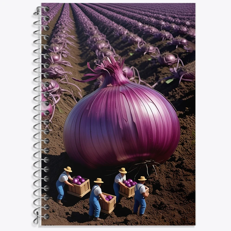 دفتر زبان 50 برگ خندالو مدل سه خط طرح مزرعه پیاز کد F12605