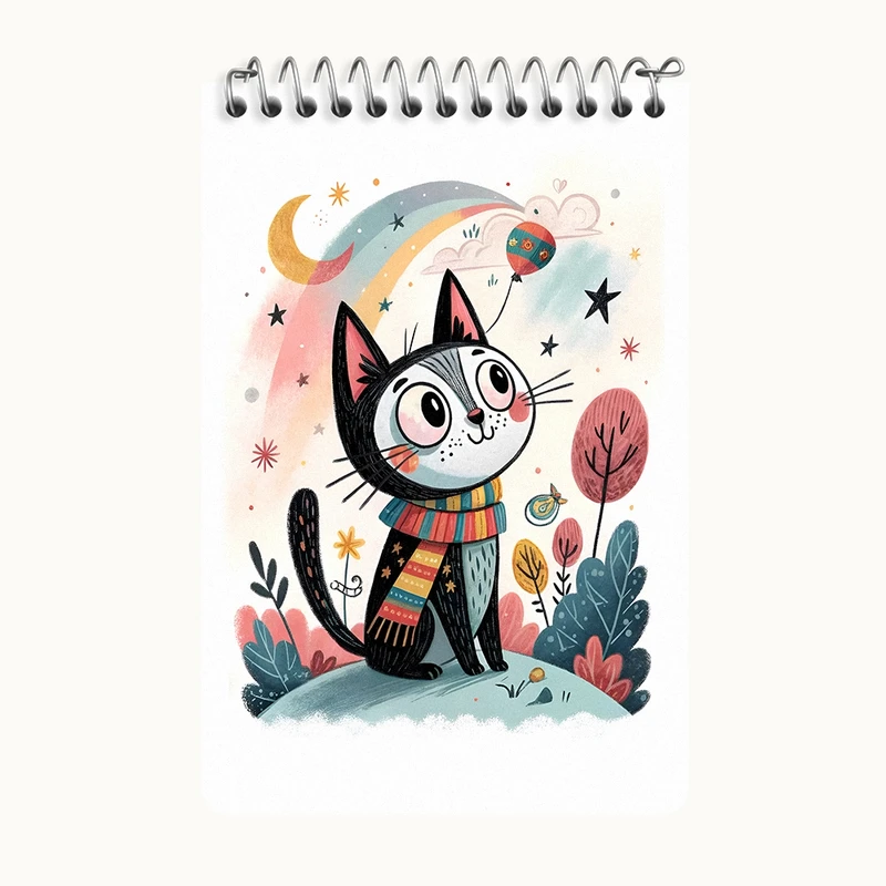 دفتر یادداشت 50 برگ خندالو طرح گربه کد F12856