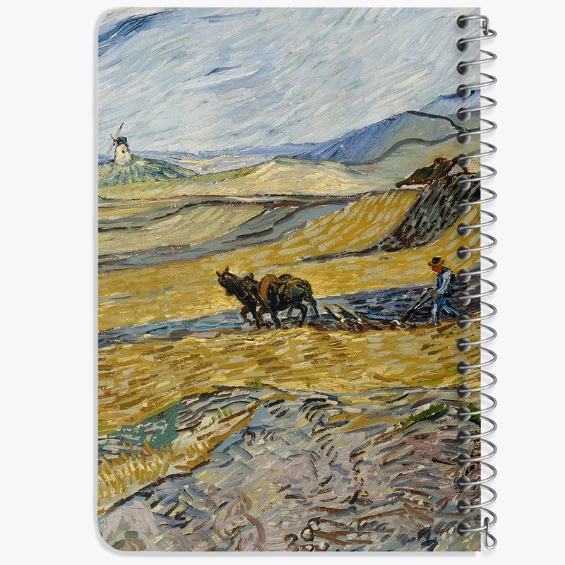 دفتر یادداشت 50 برگ خندالو طرح شخم زدن مزرعه ونسان ونگوگ (Van Gogh) کد 36789