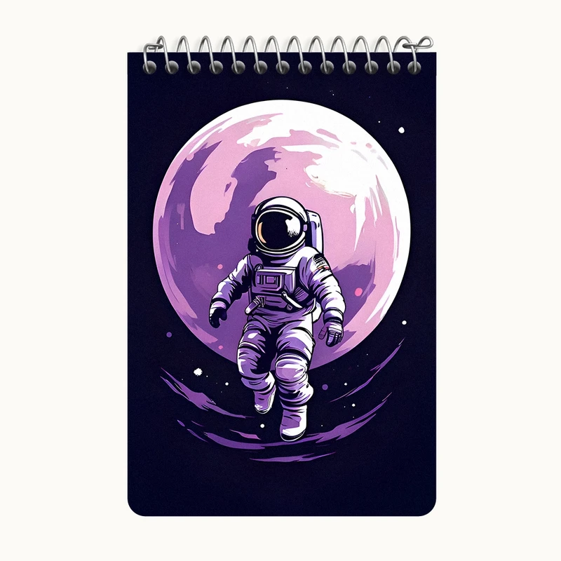 دفتر یادداشت 50 برگ خندالو طرح فضانورد کد F8551