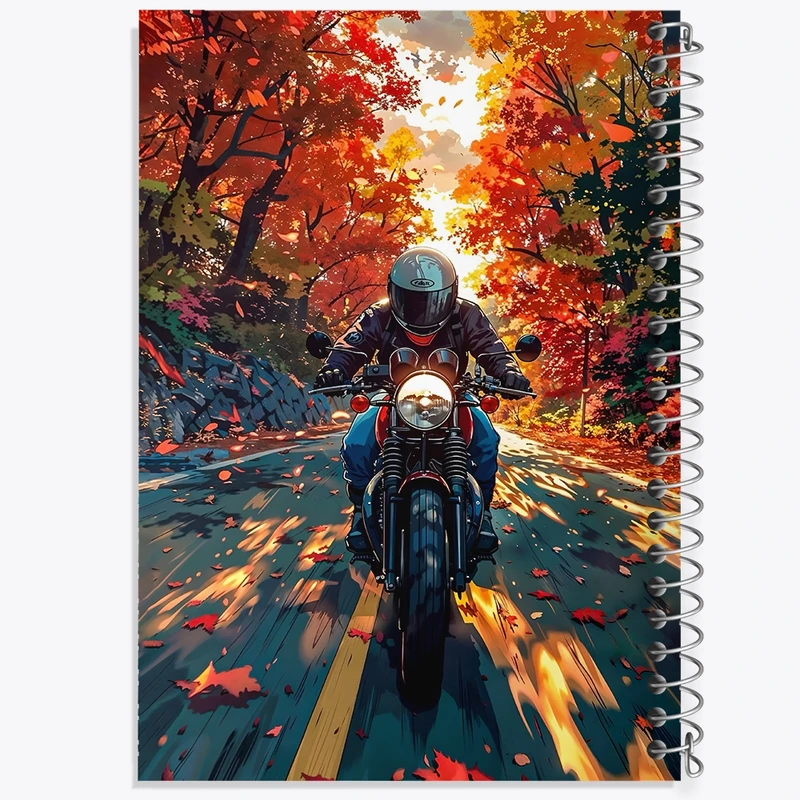 دفتر شطرنجی 50 برگ خندالو طرح موتوسواری در جنگل کد F4106