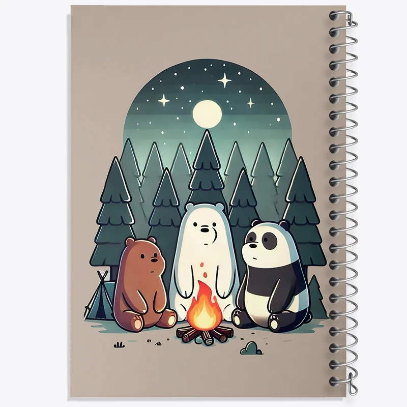 دفتر طراحی 50 برگ خندالو طرح سه خرس کله پوک کد F8964