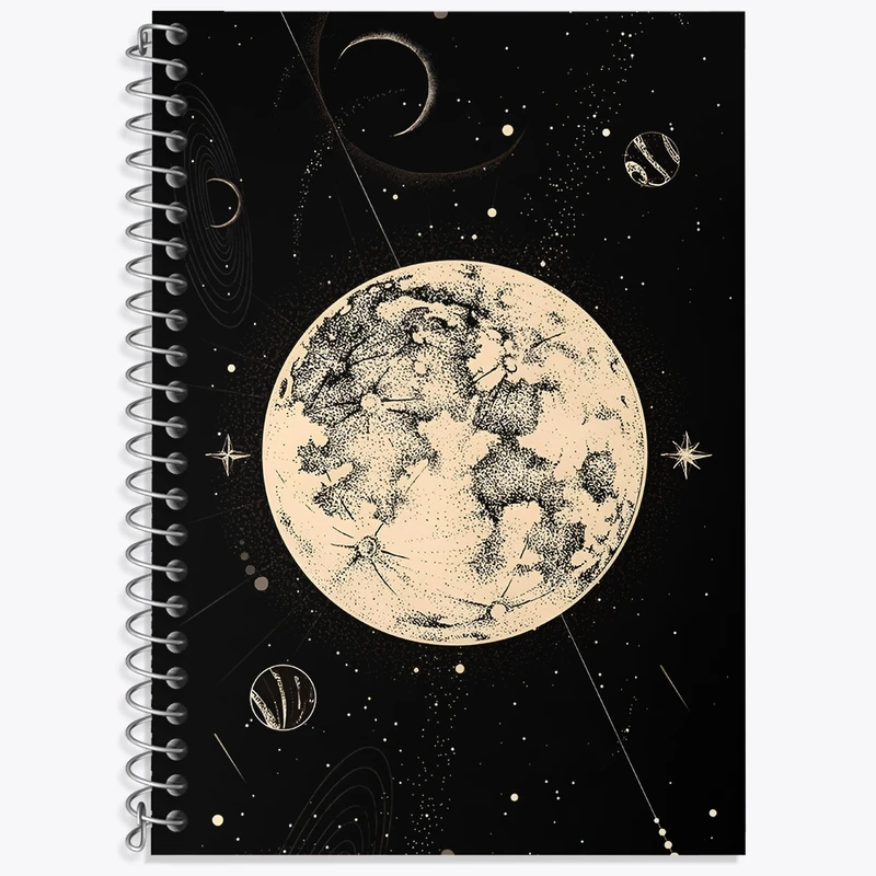 دفتر زبان 50 برگ خندالو مدل سه خط طرح کهکشان کد N7899