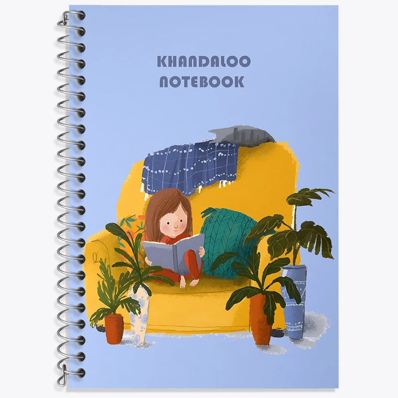 دفتر نت موسیقی 50 برگ خندالو طرح دختر کتابخوان کد N6379