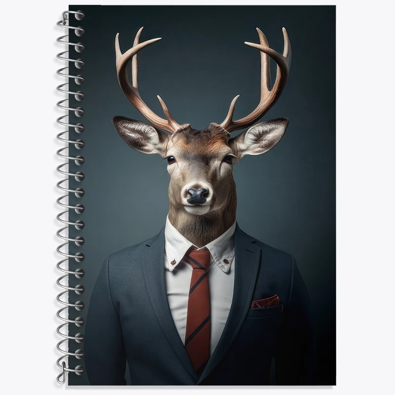 دفتر زبان 50 برگ خندالو مدل سه خط طرح گوزن بامزه کد F3232