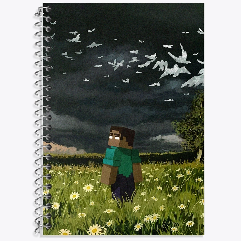 دفتر زبان 50 برگ خندالو مدل سه خط طرح ماینکرافت (Minecraft) کد F14059