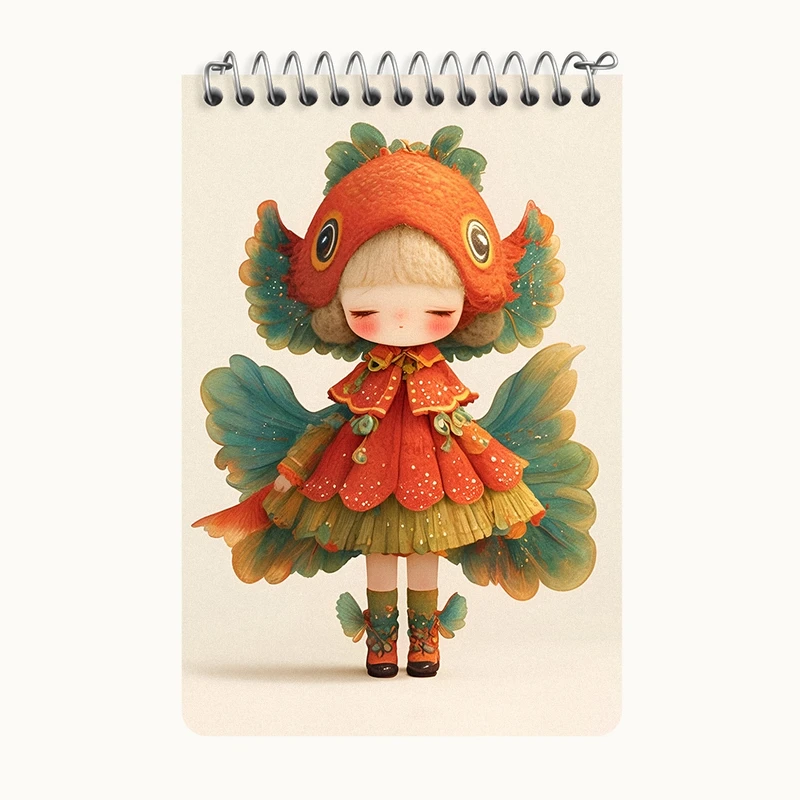 دفتر یادداشت 50 برگ خندالو طرح دخترانه کیوت کد F5152