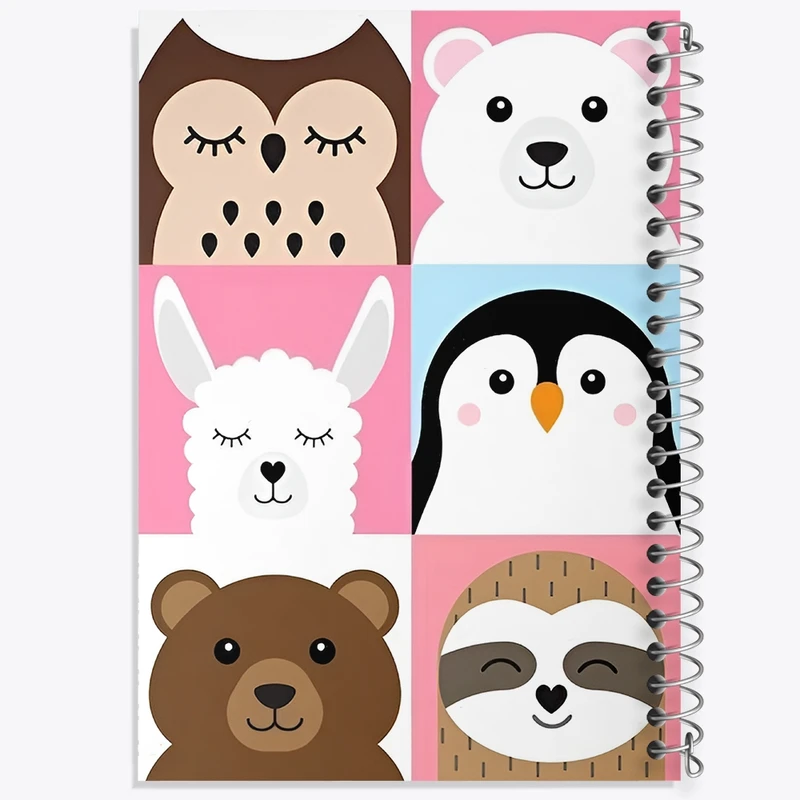 دفتر شطرنجی 50 برگ خندالو طرح حیوانات بامزه کد N7260