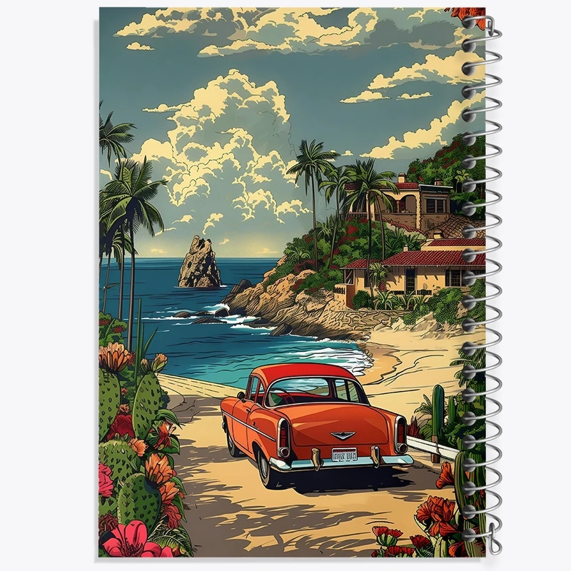 دفتر ژورنال نویسی 50 برگ خندالو مدل نقطه ای طرح ماشین کلاسیک کد F4109