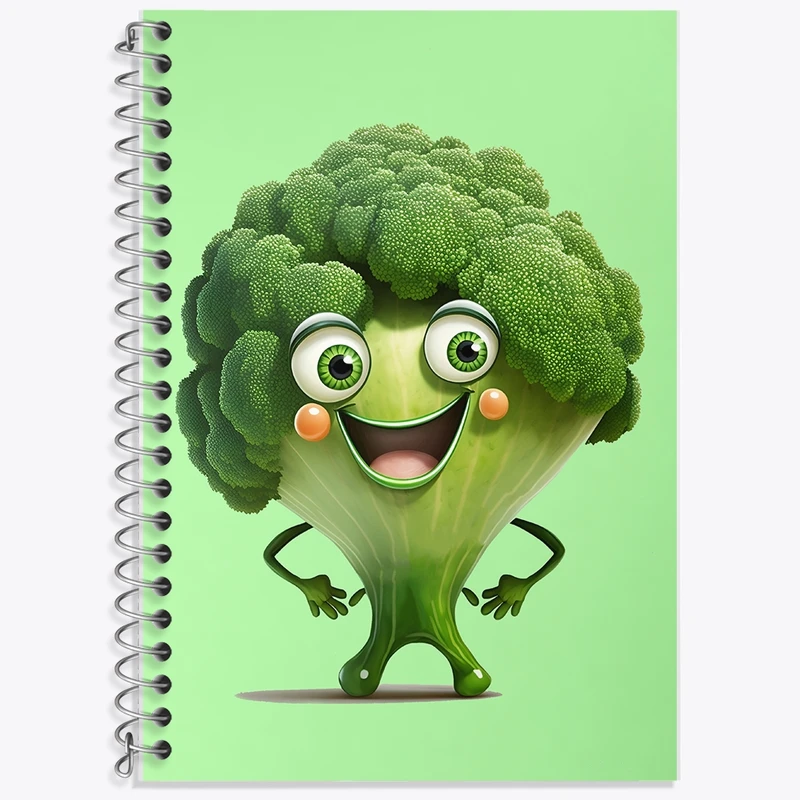 دفتر زبان 50 برگ خندالو مدل سه خط طرح آواکادو بامزه کد F8616