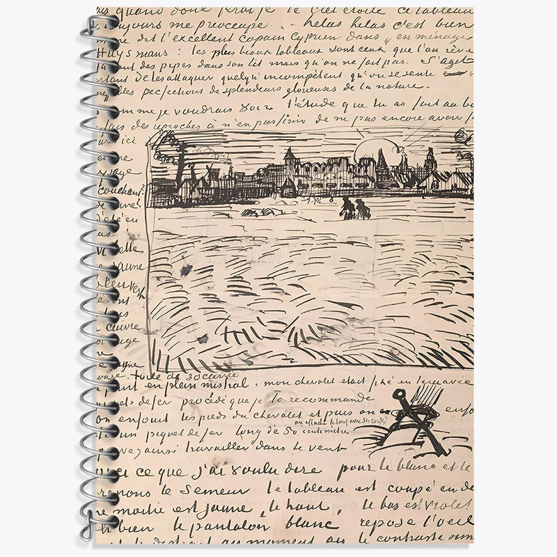 دفتر زبان 50 برگ خندالو طرح دفتر طراحی ونسان ونگوگ (Van Gogh) کد N9373