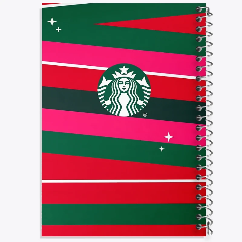 دفتر ژورنال نویسی 50 برگ خندالو مدل نقطه ای طرح پترن استارباکس کد N7630