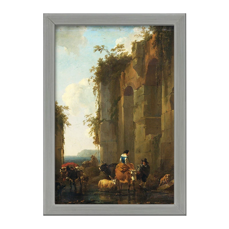 تابلو خندالو طرح نقاشی ویرانه ها در ایتالیا اثر نیکلاس پیترز برچم کد F12324