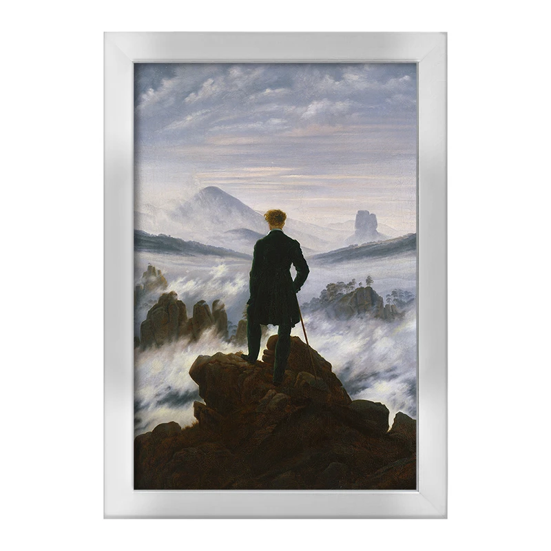 تابلو خندالو طرح نقاشی سرگردان بر فراز دریای مه اثر کاسپار دیوید فردریش کد F12494