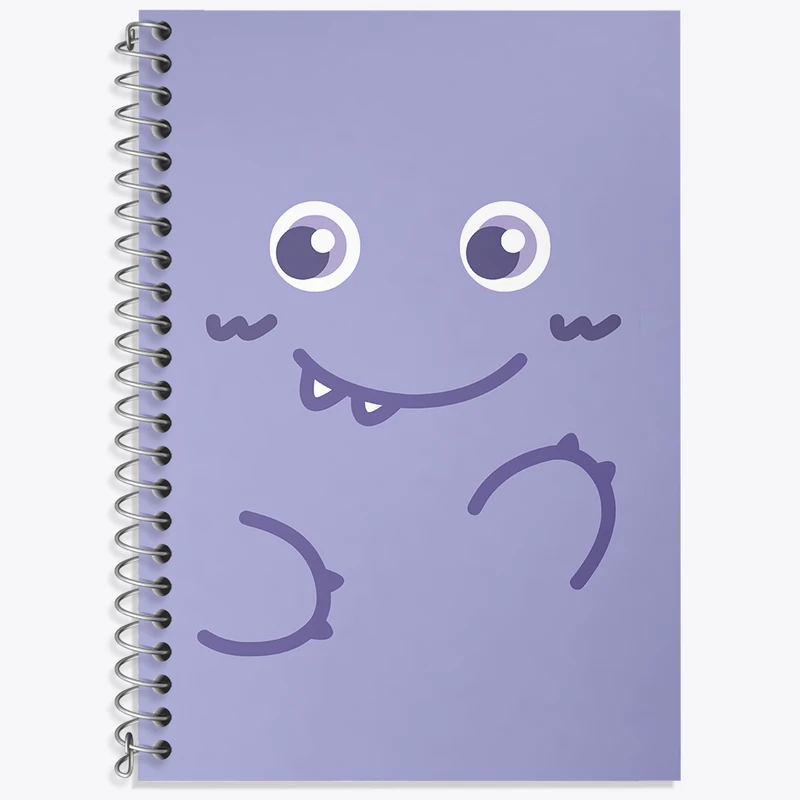 دفتر زبان دوخط 50 برگ خندالو طرح هیولای بنفش بامزه کد N7107