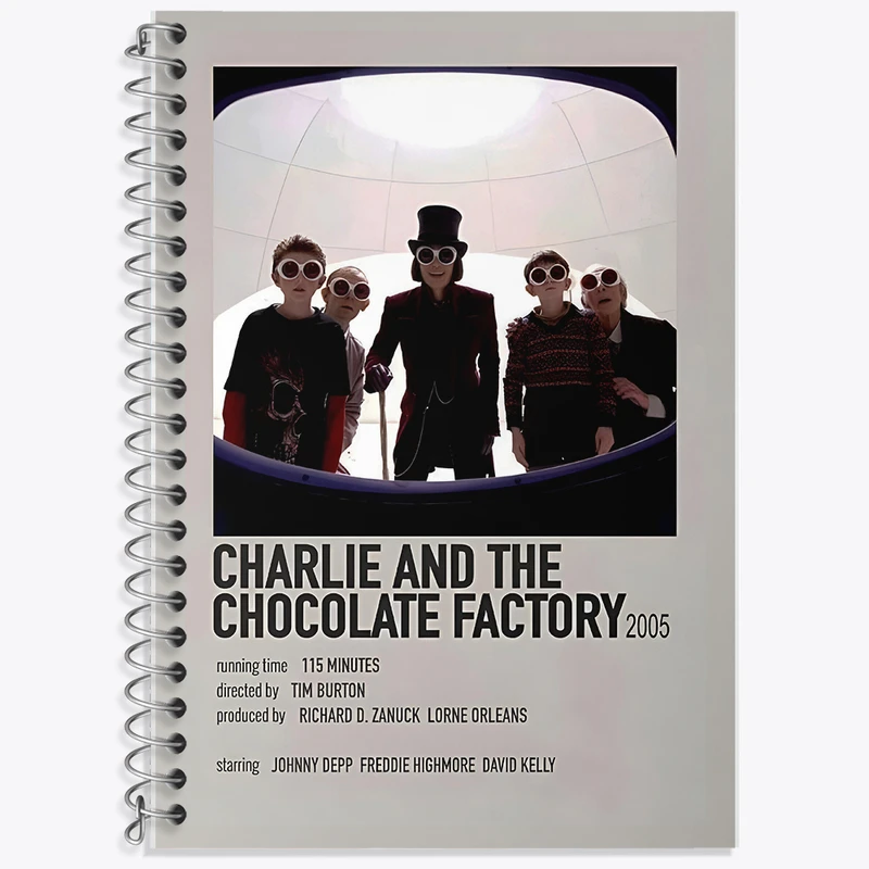 دفتر زبان دوخط 50 برگ خندالو طرح چارلی و کارخانه شکلات سازی کد F13123