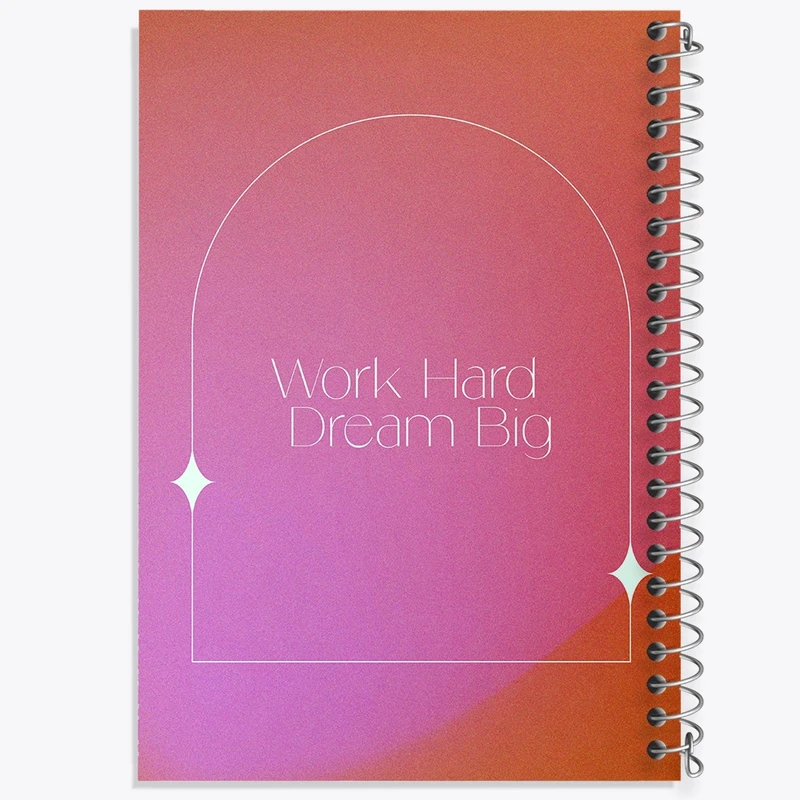 دفتر طراحی 50 برگ خندالو طرح Work Hard Dream Big کد N2347
