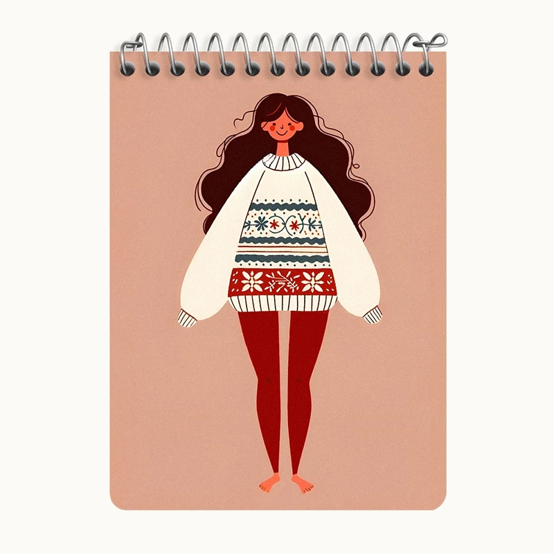 دفتر یادداشت 50 برگ خندالو طرح دخترانه بامزه کد N8391