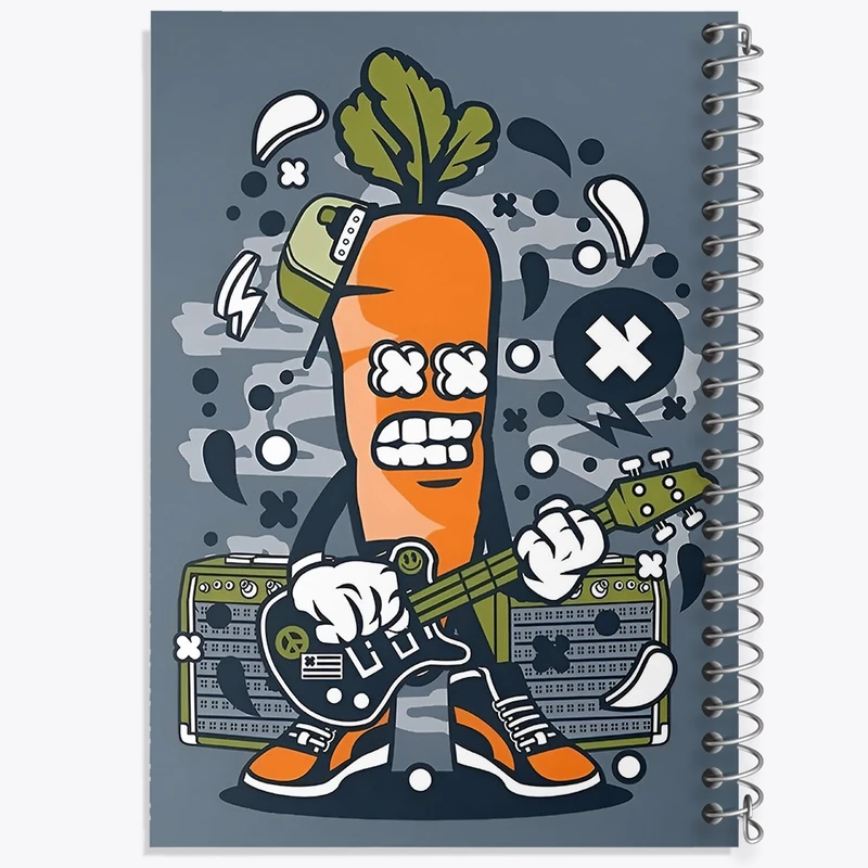 دفتر شطرنجی 50 برگ خندالو طرح هویج بامزه کد F4368