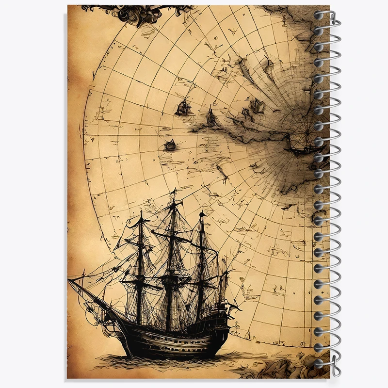 دفتر نقاشی 50 برگ خندالو طرح کشتی و نقشه دریا کد F13800