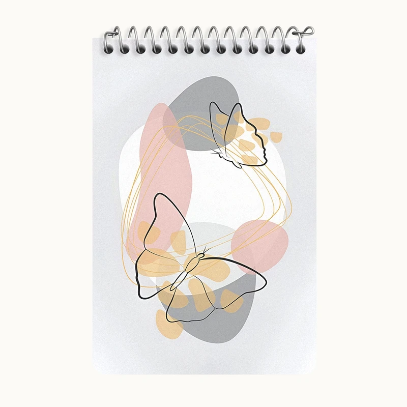 دفتر یادداشت 50 برگ خندالو طرح پروانه مینیمال کد F4203