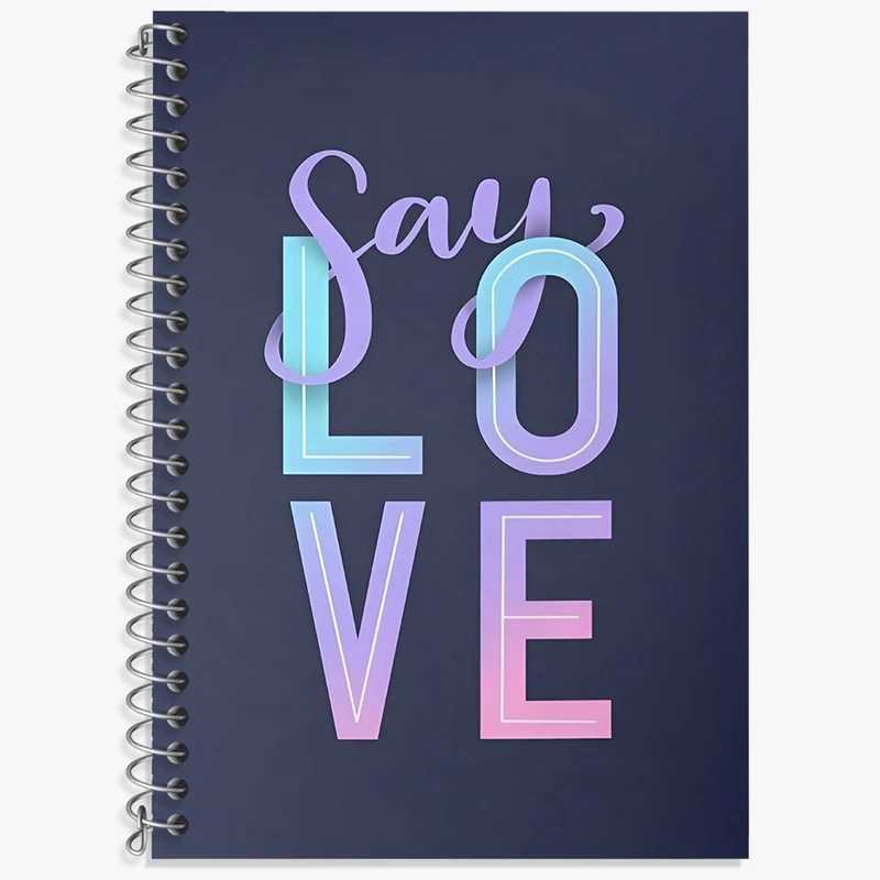 دفتر زبان 50 برگ خندالو مدل دو خط طرح Say Love کد N6032