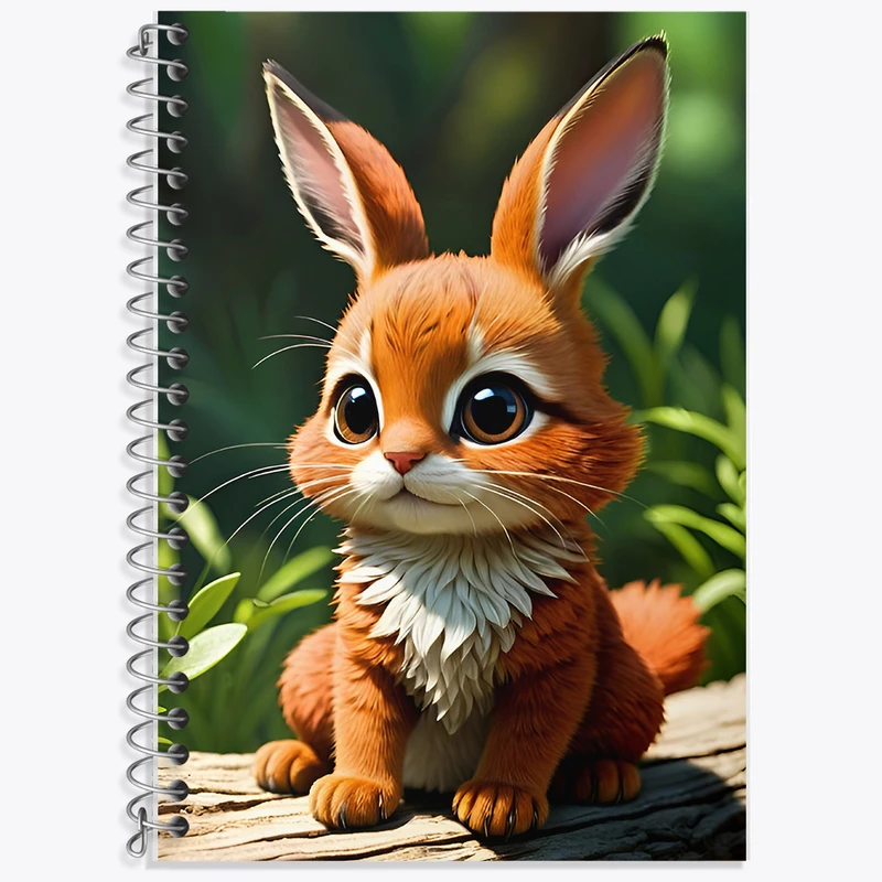 دفتر زبان 50 برگ خندالو مدل دو خط طرح خرگوش بامزه کد F8580