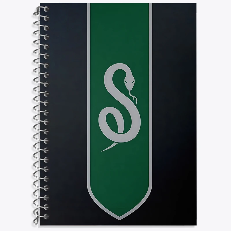 دفتر زبان دوخط 50 برگ خندالو طرح اسلیترین هری پاتر کد F4437