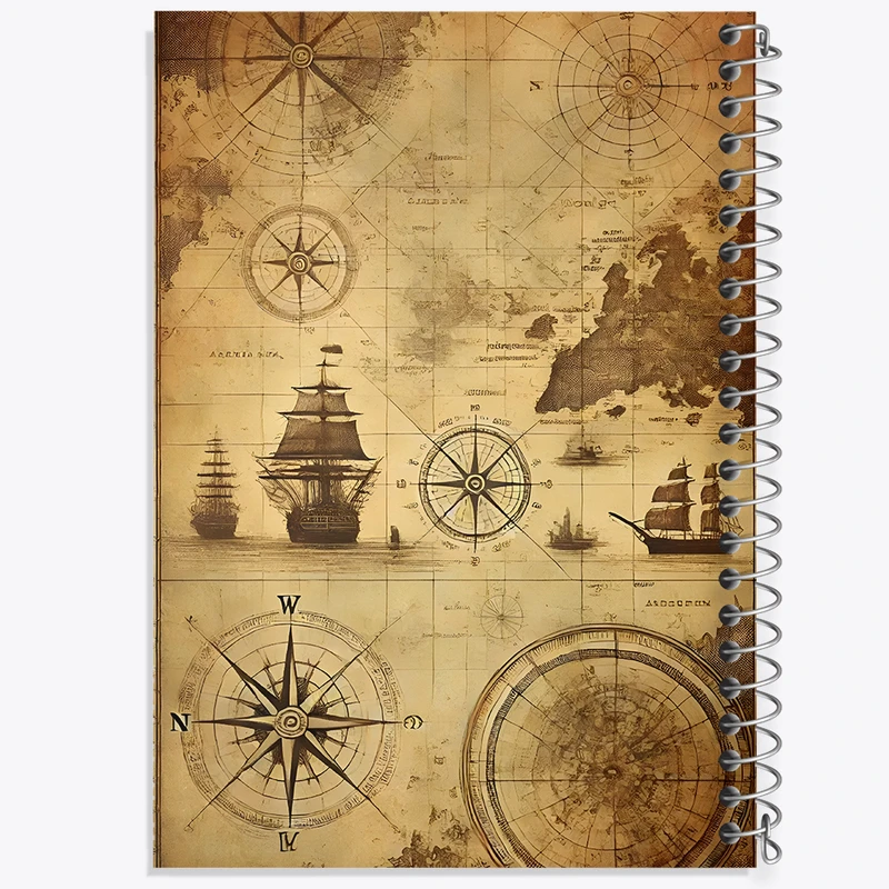 دفتر مشق 100 برگ خندالو طرح کشتی و نقشه دریا کد F13801