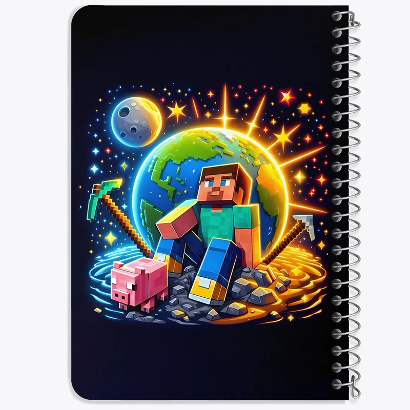دفتر یادداشت 50 برگ خندالو طرح ماینکرافت (Minecraft) کد F12060