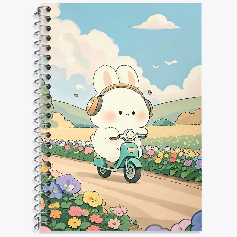 دفتر زبان 50 برگ خندالو مدل سه خط طرح خرگوش کیوت کد N9141