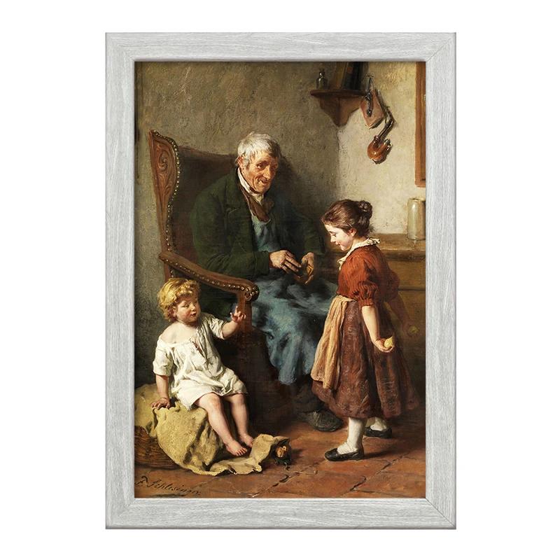 تابلو خندالو طرح نقاشی با پدربزرگ اثر فلیکس شلزینگر کد F12301