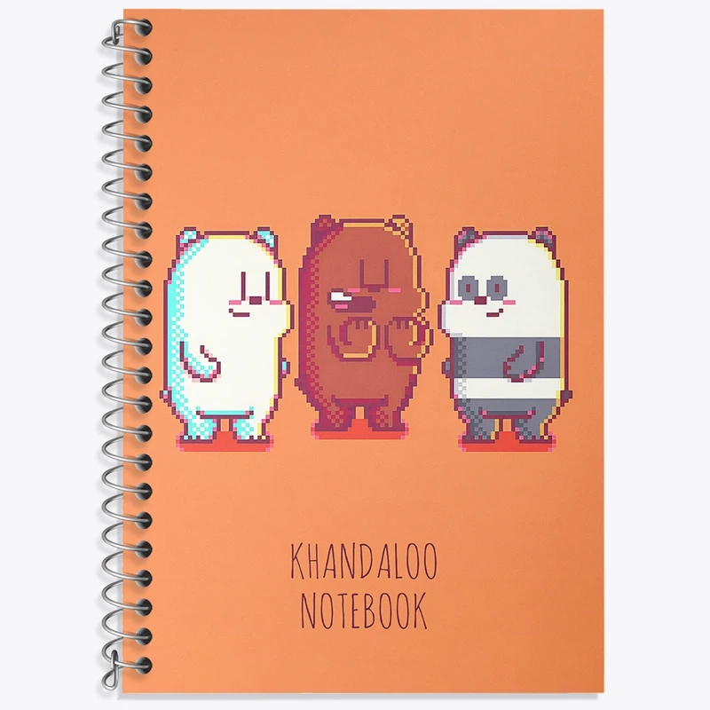 دفتر زبان 50 برگ خندالو مدل سه خط طرح سه خرس کله پوک کد N8671