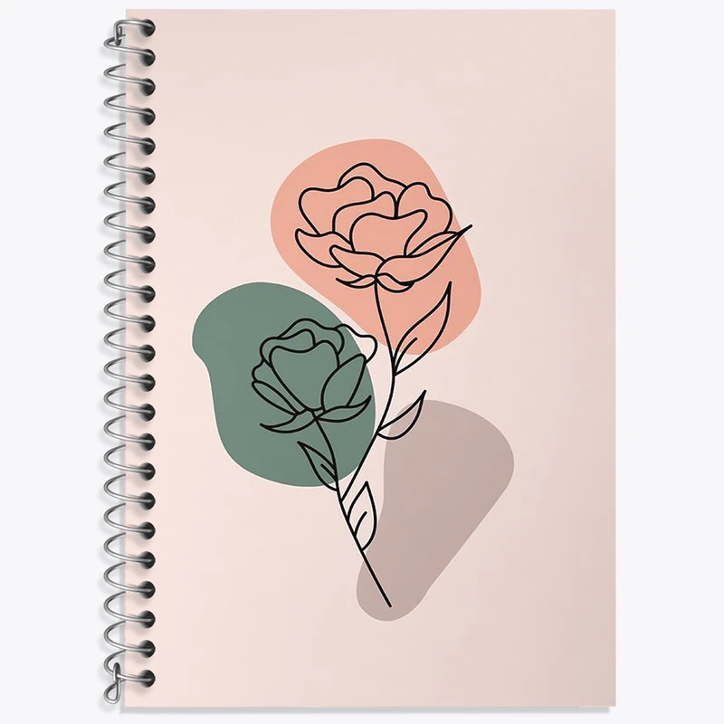 دفتر لغت 50 برگ خندالو طرح گل مینیمال کد F3638