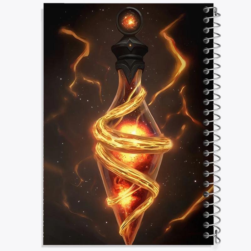 دفتر ژورنال نویسی 50 برگ خندالو مدل نقطه ای طرح معجون آتشین در بطری شیشه ای کد F10772