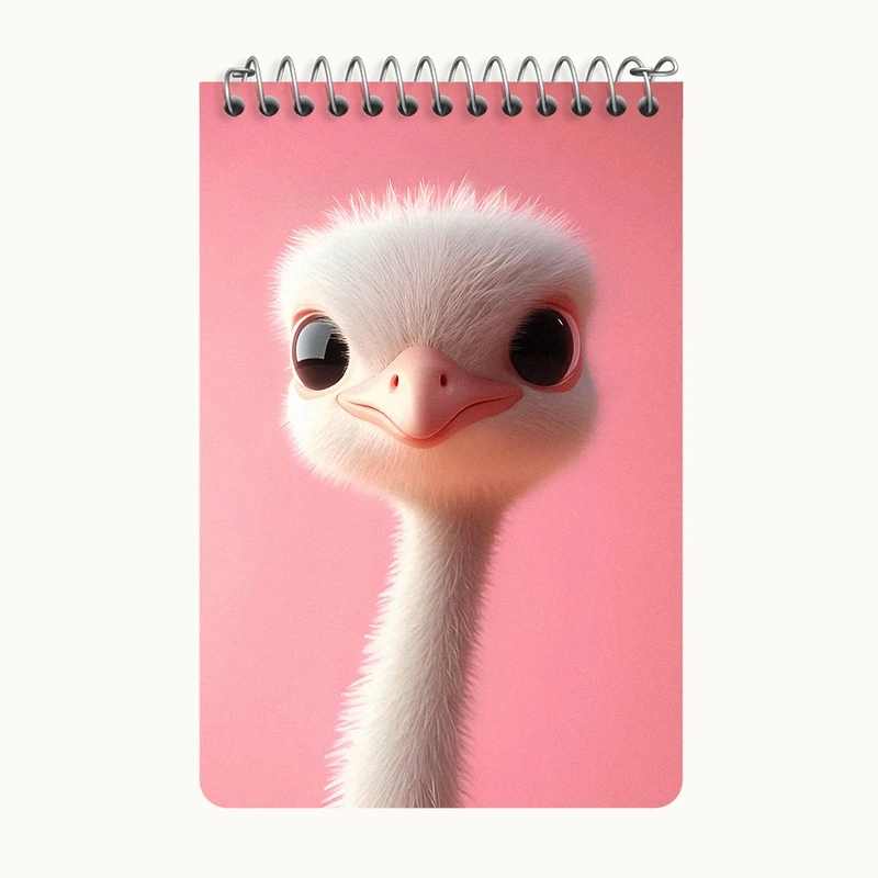 دفتر یادداشت 50 برگ خندالو طرح جوجه شتر مرغ کد F6511