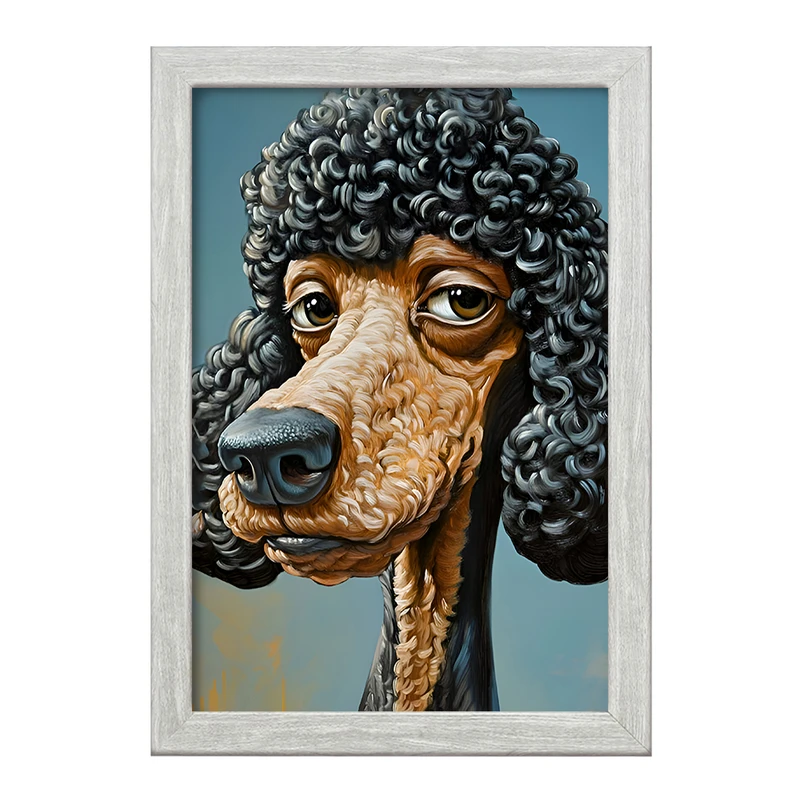 تابلو خندالو طرح سگ مو فرفری کد F6533