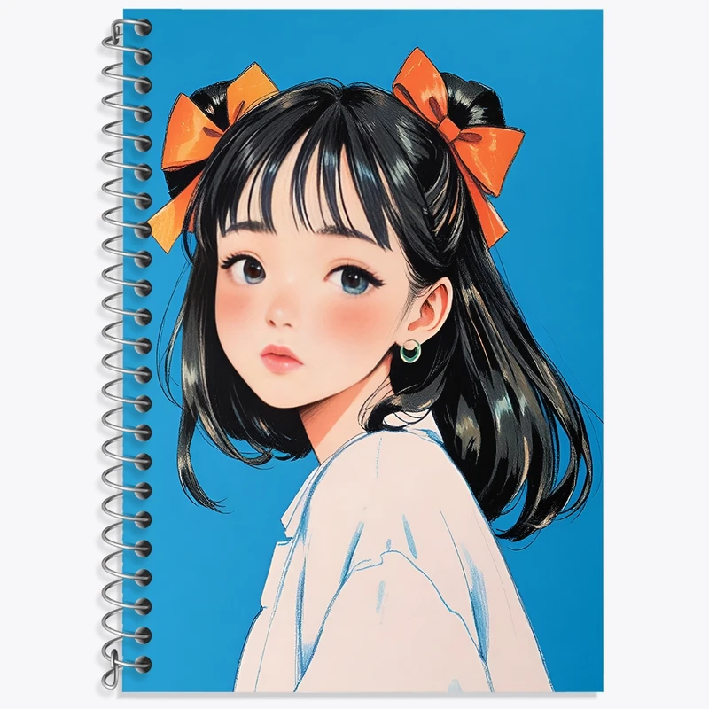 دفتر زبان 50 برگ خندالو مدل سه خط طرح دخترانه کد N7762