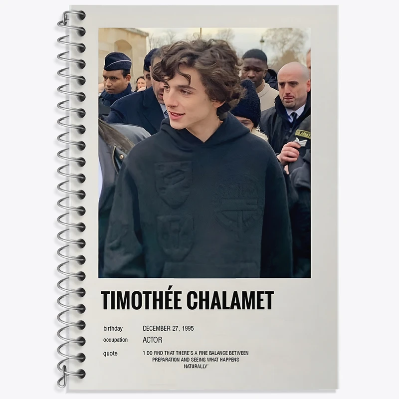 دفتر زبان 50 برگ خندالو مدل سه خط طرح تیموتی شالامی (Timothée Chalamet) کد F13144