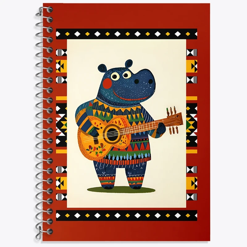 دفتر لغت 50 برگ خندالو طرح اسب آبی نوازنده کد N7187