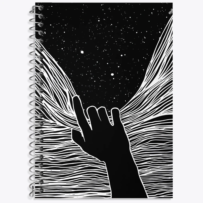 دفتر زبان دوخط 50 برگ خندالو طرح آسمان شب کد F4565