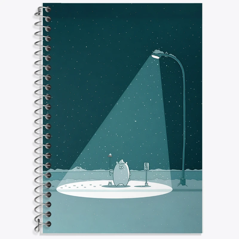 دفتر زبان 50 برگ خندالو مدل دو خط طرح خرس بامزه کد F8699