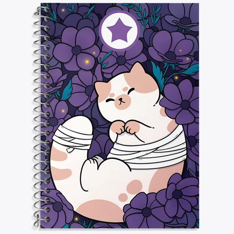 دفتر زبان 50 برگ خندالو مدل دو خط طرح گربه ملوس کد N8150