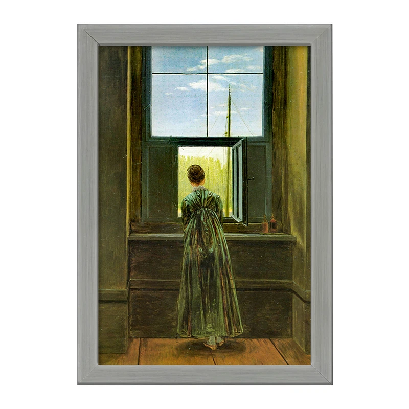 تابلو خندالو طرح نقاشی زنی در کنار پنجره اثر کاسپار دیوید فردریش کد F12501