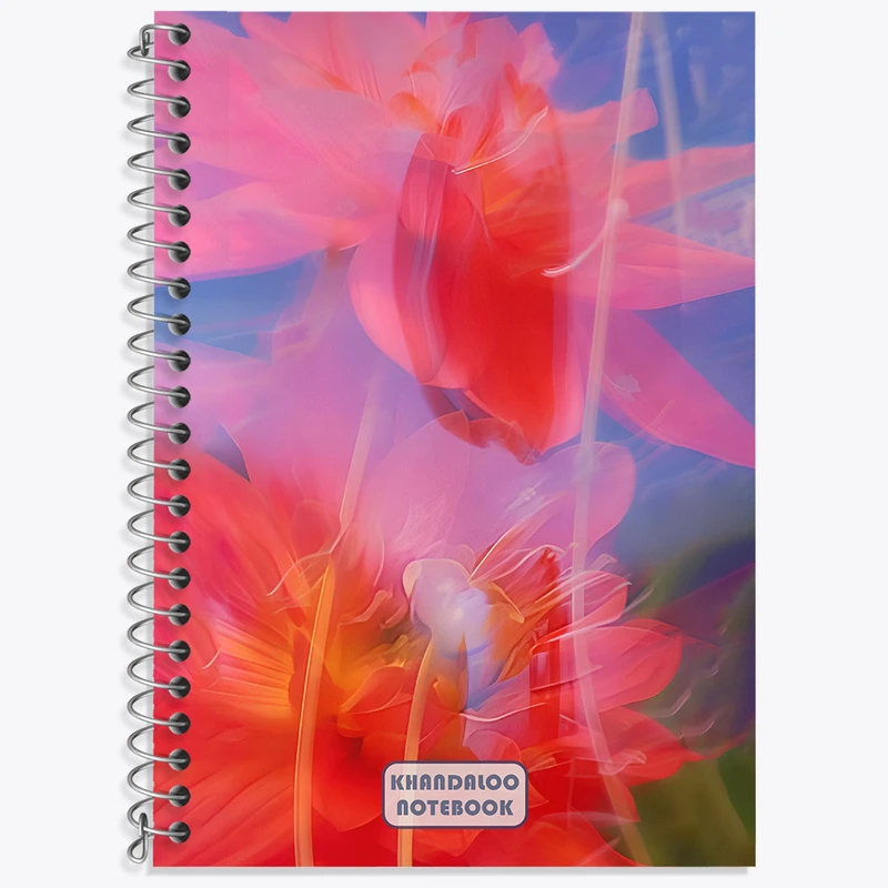 دفتر زبان 50 برگ خندالو مدل دو خط طرح گل گلی کد N8917