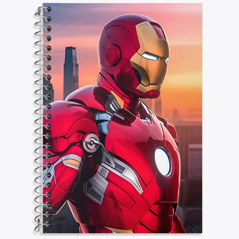 دفتر زبان 50 برگ خندالو مدل سه خط طرح مرد آهنی مارول (Marvel) کد F9141