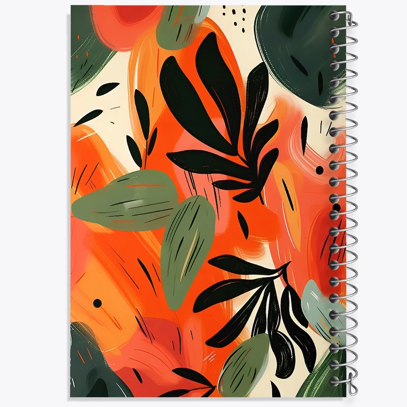 دفتر شطرنجی 50 برگ خندالو طرح برگ و گیاه کد N7063