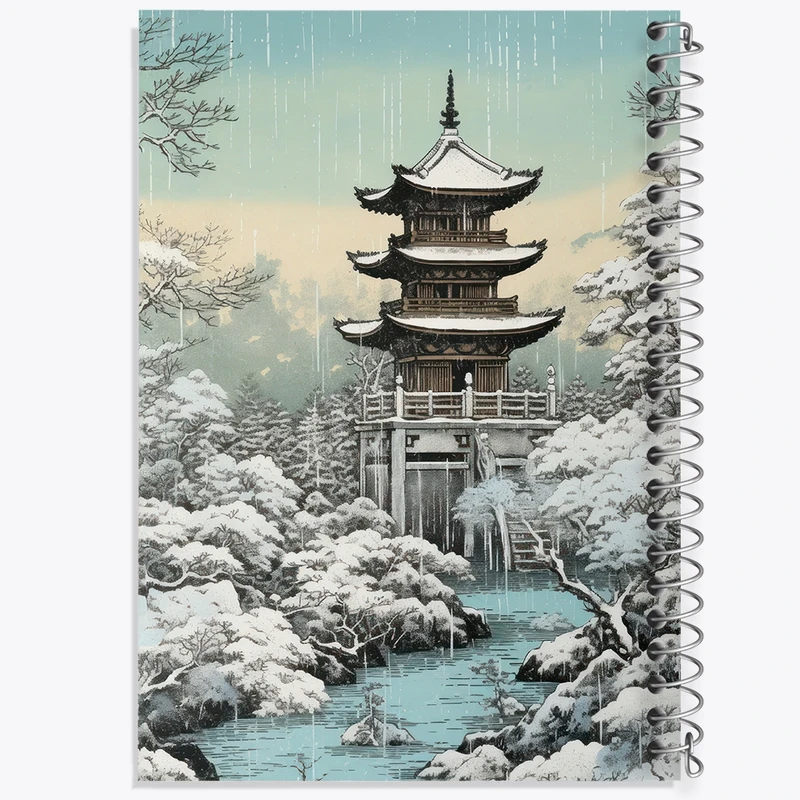 دفتر شطرنجی 50 برگ خندالو طرح خانه ی ژاپنی کد F3575