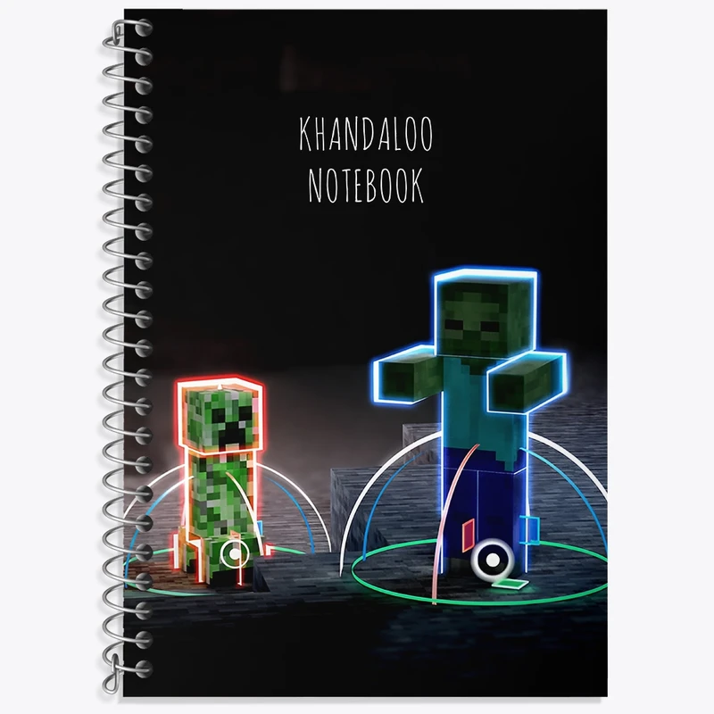 دفتر زبان 50 برگ خندالو مدل سه خط طرح بازی ماینکرافت (Minecraft) کد N8741