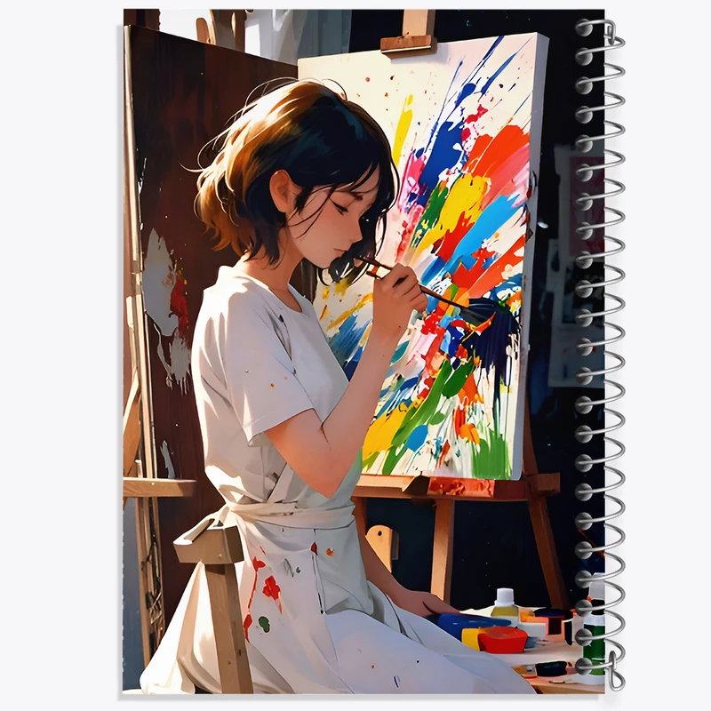 دفتر نقاشی 50 برگ خندالو طرح دختر نقاش کد F9448